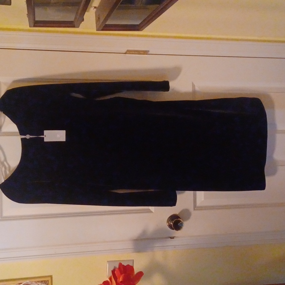 Velour Black Evening Dress Long Sleeve 8/10 us